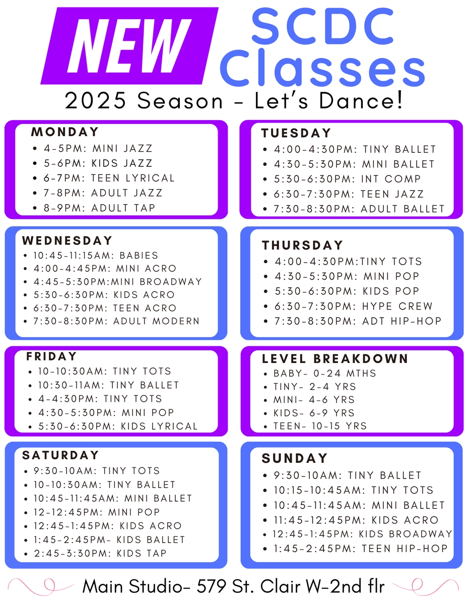 2025 Dance Schedule